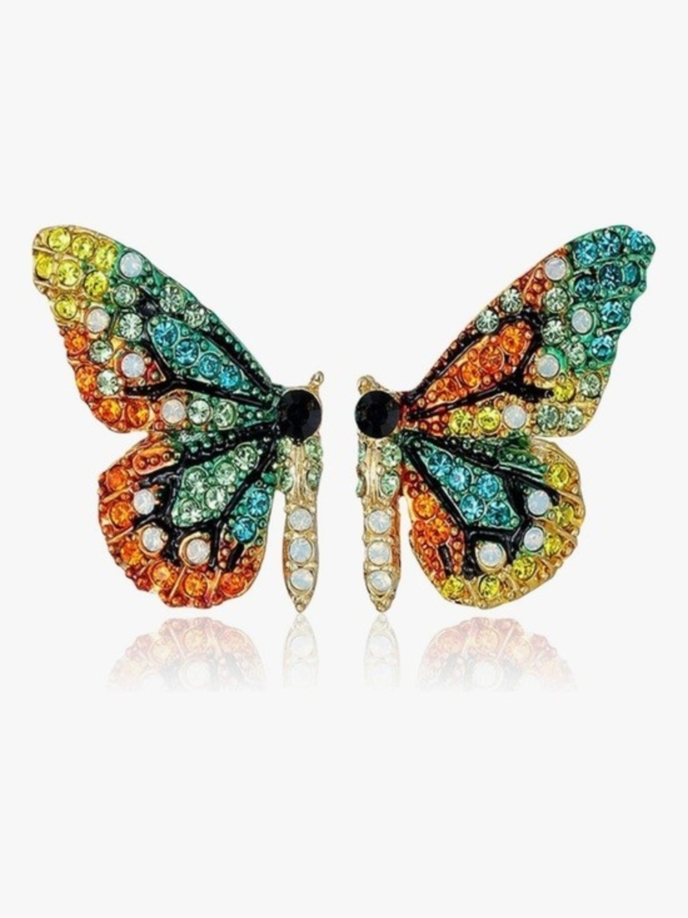 🦋 Multi-Color Crystal Joia Butterfly Stud Earrings